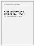 WALDEN UNIVERSITY NURS 6552 WOMENS HEALTH FINAL Exam Elaborations Questions & Answers.