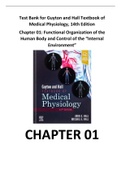 Test Bank for Guyton and Hall Textbook of Medical Physiology, 14th Edition Chapter 01 - Functional Organization of the Human Body and Control of the “Internal Environment”