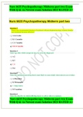 Nurs 6635 Psychopatherapy Midterm part two Exam With Q & As Newest exam Solution 2023 RATED A+