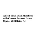 AEMT Final Exam Questions with Correct Answers Latest Update 2023 Rated A+