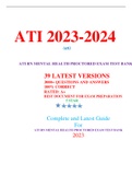 ATI RN:- COMPREHENSIVE ,COMMUNITY HEALTH,FUNDAMENTALS,LEADERSHIP, LEADERSHIP MANAGEMENT,MATERNITY,MATERNAL NEWBORN,MATERNAL NEWBORN OB,MED SURG,MENTAL HEALTH,NURSING CARE OF CHILDREN,PEDIATRICS,PHARMACOLOGY PROCTORED EXAM TEST BANK :LATEST 2023 