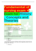 Fundamental of nursing exam 4: Exam for History , Concepts and Theories  Latest 2023….real exam 2023/2024   