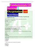       Fundamentals Of Nursing : Oxygenation and Nutrition 