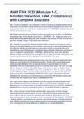 AHIP FWA 2023 (Modules 1-5, Nondiscrimination, FWA, Compliance) with Complete Solutions