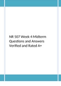 NR 507 Week 4 Midterm Questions and Answers Verified and Rated A+