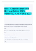 NTSI Arizona Defensive  Driving Online 100%  VERIFIED ANSWERS 2023