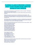 FLORIDA CLASS E DRIVERS LICENSE (TEST YOUR KNOWLEDGE) WRITTEN EXAM ACTUAL UPDATE