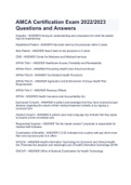 AMCA Certification Exam 2022/2023 Questions and Answers.