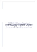 TEST BANK FOR Buttaro: Primary Care: A Collaborative Practice/ Interprofessional Collaborative Practice 6TH EDITION. All Chapters 1- 228 Questions And Answers in 260 Pages. All Answers Are Correct.