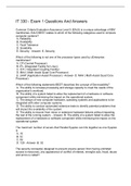 IT 330 - Exam 1 Questions And Answers