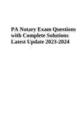 PA Notary Exam Questions with Complete Solutions Latest Update 2023-2024