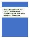 HESI RN EXIT EXAM 2023  LATEST VERSION 150  VERIFIED QUESTIONS AND  ANSWERS GRADED A