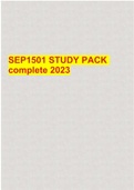 SEP1501 STUDY PACK complete 2023