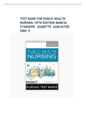 TEST BANK FOR PUBLIC HEALTH NURSING 10TH EDITION MARCIA STANHOPE JEANETTE LANCASTER ISBN: 9780323582247