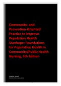 Test Bank for Foundations for Population Health in Community Public Health Nursing 5th Edition by stanhope  latest 2024 update (A+ GRADED 100% VERIFIED)