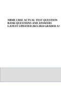 NBME CBSE ACTUAL TEST BANK QUESTIONS AND ANSWERS LATEST UPDATED 2023 SCORE A+
