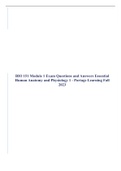 BIO 151 Module 1 Exam Questions and Answers Essential Human Anatomy and Physiology 1 - Portage Learning Fall 2023