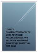 Exam (elaborations) RN - Registered Nurse  Lehne's Pharmacotherapeutics for Advanced Practice Providers 2024 updated test bank 