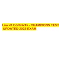 Law of Contracts - CHAMPIONS TEST UPDATED 2023 EXAM