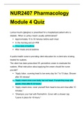 NUR2407 Pharmacology Module 4 Quiz