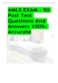 AMLS EXAM - 50 Post Test Questions And Answers 100%- Accurate