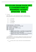 NCLEX-RN Exam Pack Set 6(75 Questions & Answers Updated 2023