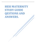 HESI MATERNITY  STUDY GUIDE  QESTIONS AND  ANSWERS