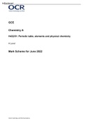 Ocr A LEVEL Chemistry A Mark Scheme for June 2022 H432/01: Periodic table, elements and physical chemistry