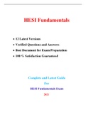 HESI Fundamentals, OVER 800 QUESTIONS WITH ACCURATE ANSWERS  12 Latest Versions  Verified Questions and Answers  Best Document for Exam Preparation  100 % Satisfaction Guaranteed Complete and Latest Guide For HESI Fundamentals Exam 2021lOMoAR cPSD|499