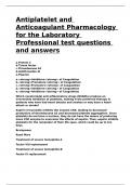 Antiplatelet and Anticoagulant Pharmacology for the Laboratory Professional test questions 