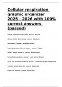 Cellular respiration graphic organizer 2025 - 2026 with 100- correct answers (passed).