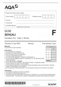 GCSE BENGALI Foundation Tier Paper 4 Writing  Questions With Passed Solutions