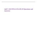 BIOD 151 A&P 1 101 FINAL EXAM {23 Questions and Answers}