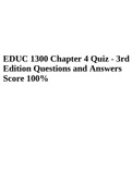 EDUC 1300 Chapter 4 Quiz - 3rd Edition Questions and Answers Score 100%