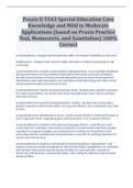 Praxis II 5543 Special Education Core Knowledge and Mild to Moderate Applications (based on Praxis Practice Test, Momentrix, and XamOnline) 100% Correct