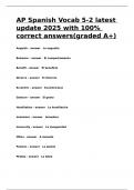 AP Spanish Vocab 5-2 latest update 2025 with 100- correct answers(graded A+).