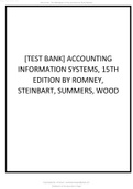 Test Bank For Accounting Information Systems, 15th Edition by Romney, Steinbart, Summers, Wood all