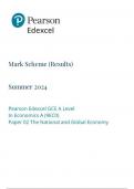 AQA Pearson Edexcel GCE A Level In Economics A (9EC0) Paper 02 The National and Global Economy mark scheme 2024 june 9eco/02