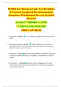 R-410A Certification Final / R-410A Safety  & Training Combined Sets Examination  Questions With Revised Correct Detailed  Answers   |ALREADY GRADED A+ PASS   >> BRAND NEW VERSION!!  STUDY MATERIAL 