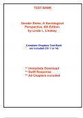 Test Bank for Gender Roles, A Sociological Perspective, 6th Edition by Lindsey (All Chapters included)