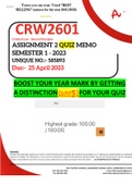 CRW2601 ASSIGNMENT 2 QUIZ MEMO - SEMESTER 1 - 2023 - UNISA - (DISTINCTION GUARANTEED)