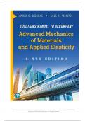 Solution Manual Advanced Mechanics of Materials and Applied Elasticity Ugural Fenster 6th Edition - Updated 2024