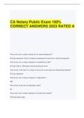 CA Notary Public Exam 100%  CORRECT ANSWERS 2023 RATED A