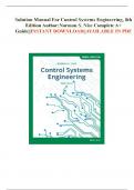 Solution Manual For Control Systems Engineering, 8th Edition Author:Norman S. Nise Complete A+ Guide||INSTANT DOWNLOAD||AVAILABLE IN PDF