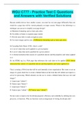 WGU C777 - Practice Test C Questions and Answers with Verified Solutions, Rated A Document Content and Description Below