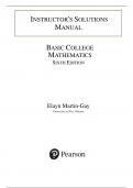 Solution Manual for Basic College Mathematics 6th Edition by Elayn Martin-Gay, (All Chapters 1-11)