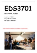 EDS3701 Assignment 1 2023 Answers