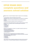 CPCE EXAM 2023  complete questions and  answers solved solution