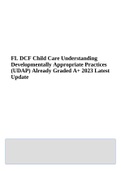 FL DCF Child Care, Understanding Developmentally Appropriate Practices (UDAP) Already Score 100% Latest Update 2023
