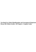 Test Bank For Clinical Manifestations and Assessment of Respiratory Disease 8th Edition Jardins | All Chapters | Complete Guide.